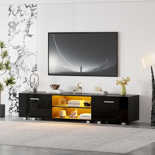 Black high gloss led stand - led, tv