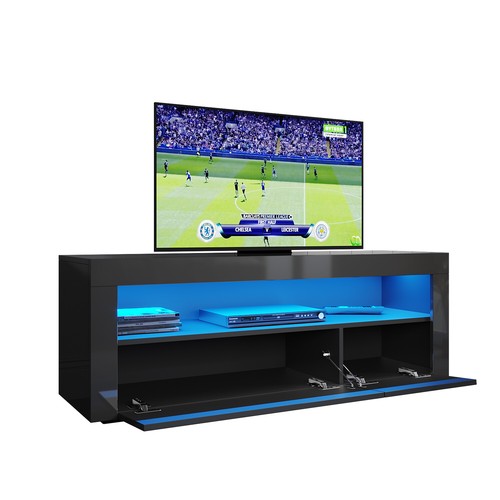Modern black stand with led - black,