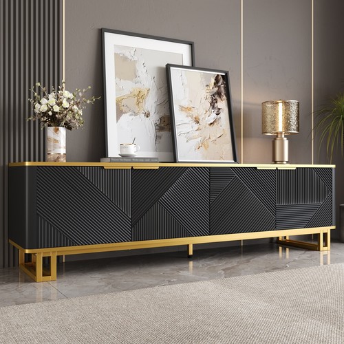 Cabinet 160 black 4 gold - tv, cm