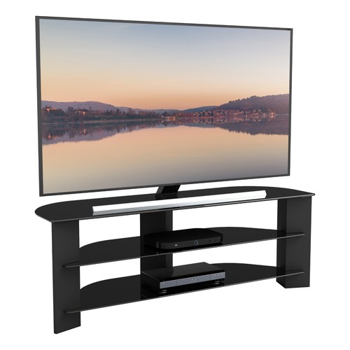Black glass corner stand - black,